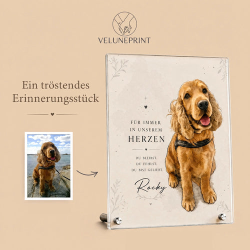 Personalisierter Glasständer als Andenken