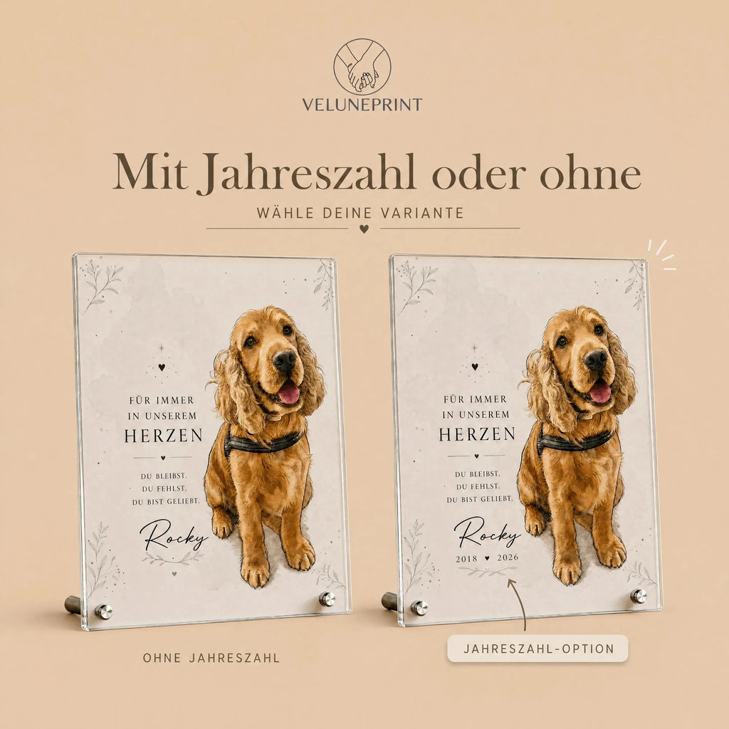 Personalisierter Glasständer als Andenken