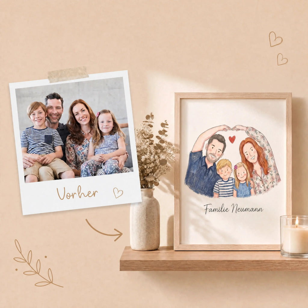 Personalisiertes Familienporträt - Poster (ohne Rahmen)
